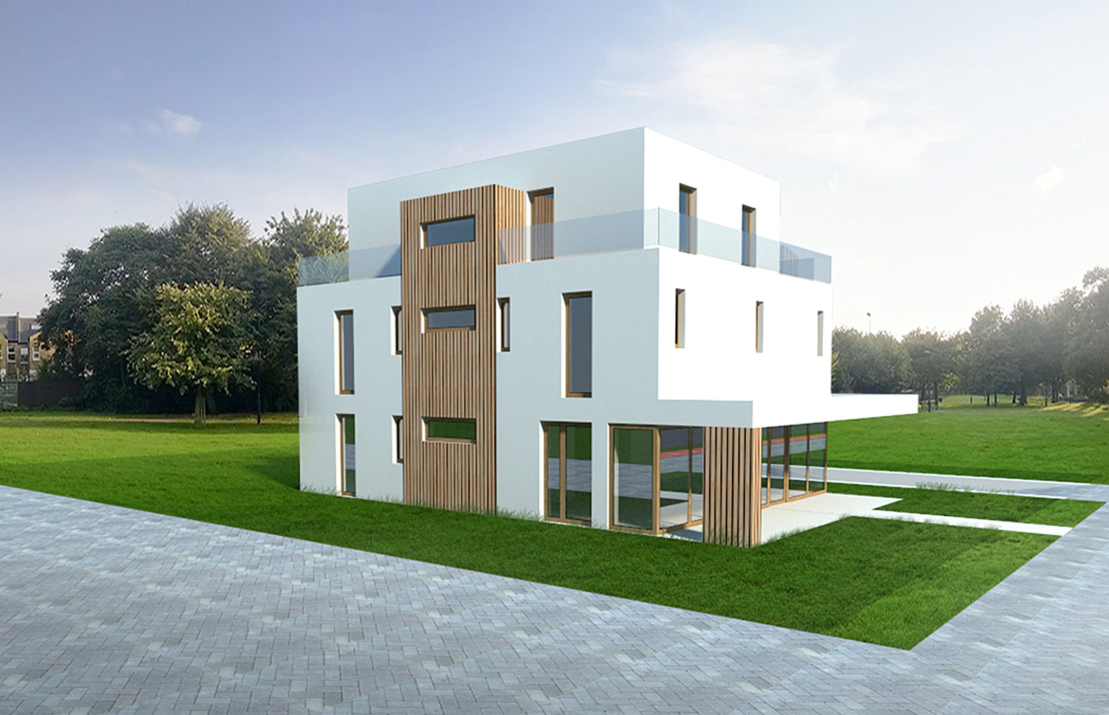 Vicent Architekten Pension Berlin-Grünau Ansicht Seite